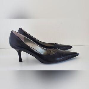 Nine West Black Leather 3" Heels Women's Size 9